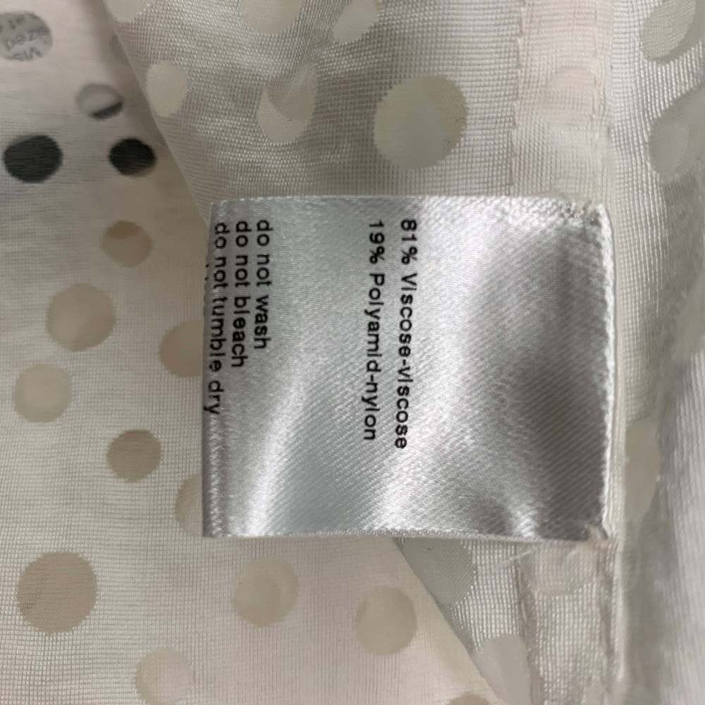 AKRIS White Viscose and Nylon Polka Dot Oversized Casual Top - Picture 5 of 6